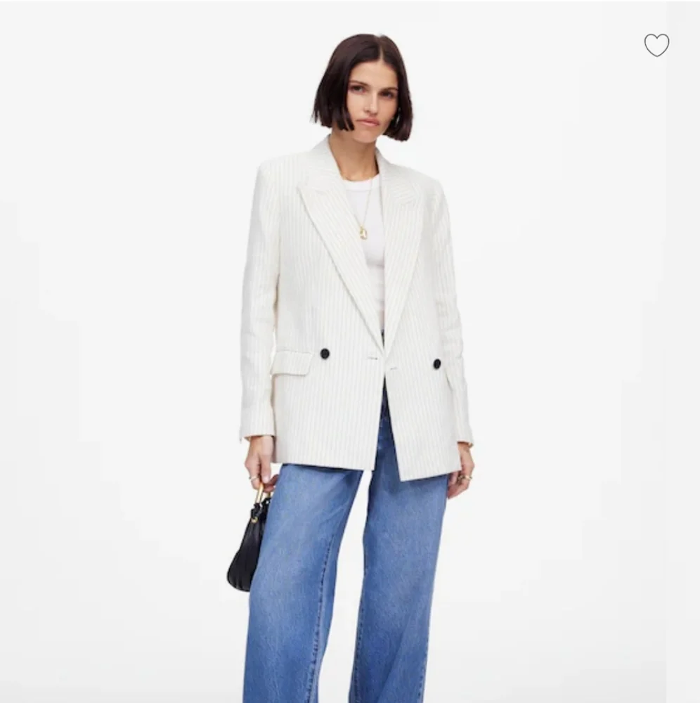 NWT! MADEWELL Relaxed Blazer in Pinstripe Linen Blend NU290